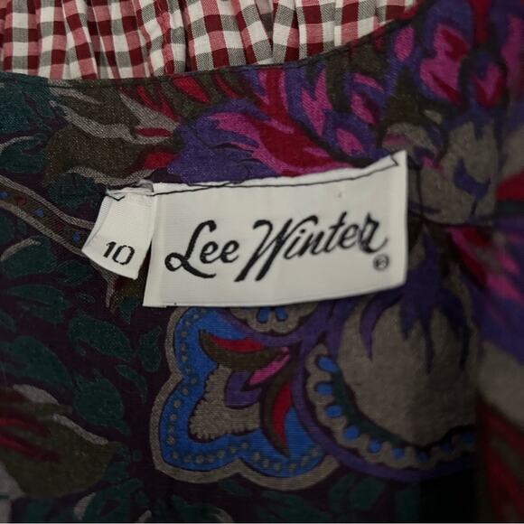 Vintage Purple Printed Button-Front Top - Picture 3 of 4